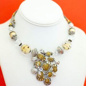 16 inch, Vintage Elegant Beautiful Beaded Choker Necklace - F45
